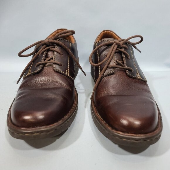 Clarks Stratton Way Brown Leather Oxfords Mens Shoes Size 8M - Picture 3 of 11